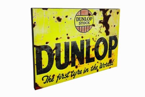 Dunlop Real Rusty Vintage Metal Sign 40cm x 30cm