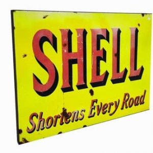 Shell Real Rusty Vintage Metal Sign 40cm x 30cm