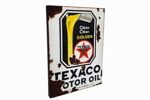 Texaco Real Rusty Vintage Metal Sign 40cm x 30cm