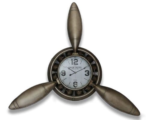 108cm Iron Industrial Propeller wall Clock Antique Finish - Image 2