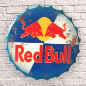 Red Bull Huge Metal Sign 40cm Bottle Top Design
