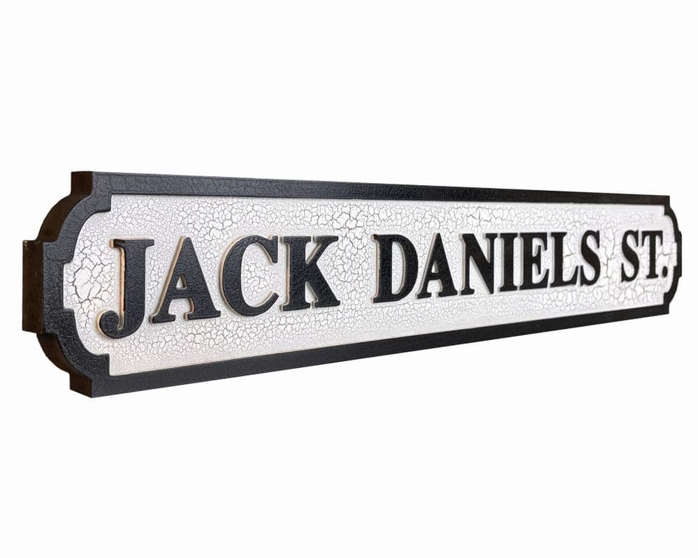 JACK DANIELS STREET SIGN WOOD FINISH HAND MADE