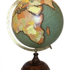 VINTAGE DESIGN WOOD & METAL WORLD GLOBE