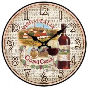WOOD VINTAGE WALL CLOCK DESIGN WINE