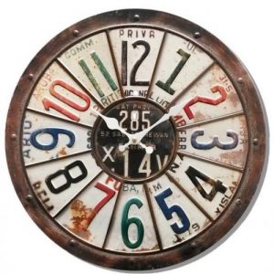 METAL EMBOSSED VINTAGE WALL CLOCK DESIGN