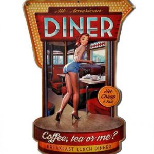 Vintage metal embossed sign