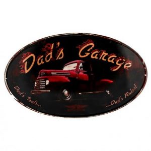 Vintage metal embossed sign