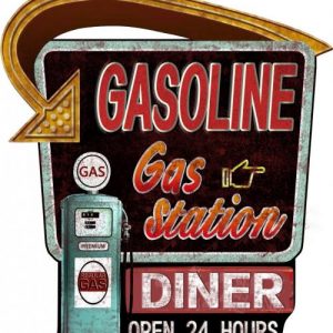 GAS STATION AMERICAN METAL VINTAGE WALL SIGN