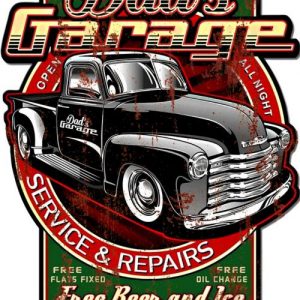 DADS GARAGE XL AMERICAN METAL VINTAGE WALL SIGN