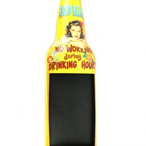 Vintage metal Bottle design chalk board