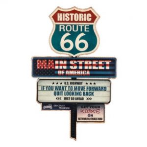 Vintage WOOD & METAL ROUTE 66 SIGN