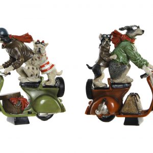 VINTAGE DESIGN RESIN FIGURES DOGS ON MOTORCYCLE 2 MODELS
