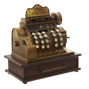 Vintage metal  design  cash register