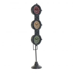 Metal & Glass vintage design traffic light clock