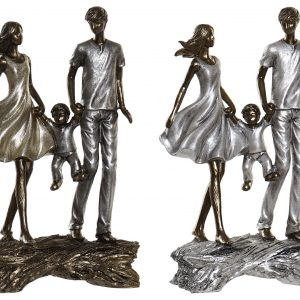 FIGURE FAMILY RESIN ART DESIGN SILVER