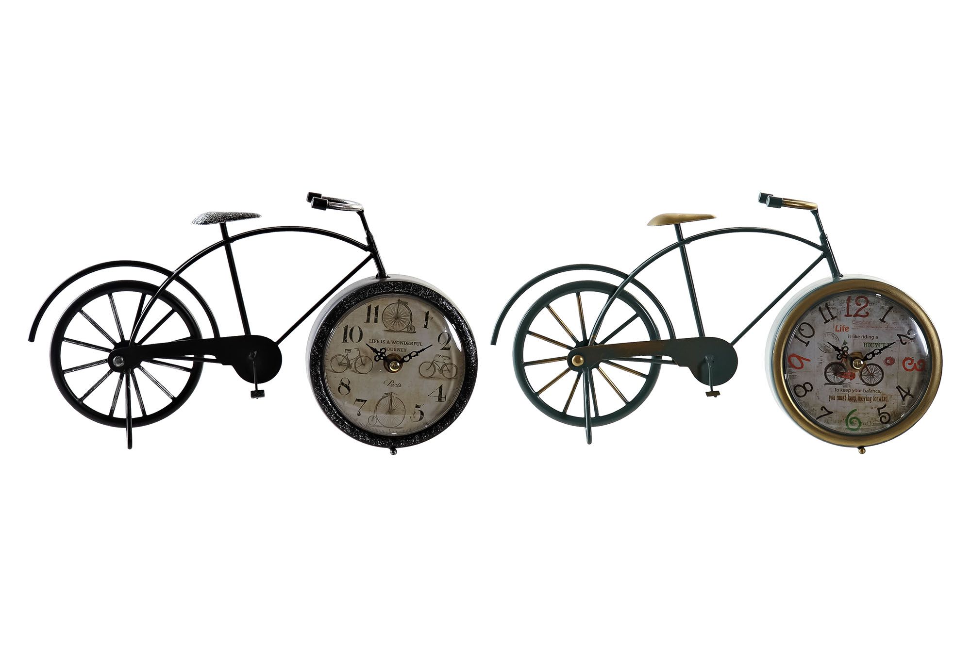 vintage metal bicycle table clock design