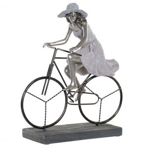 Figure design lady on bicycle