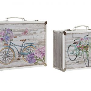 Vintage luggage designs wood & metal