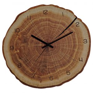 natural wood design wall clock