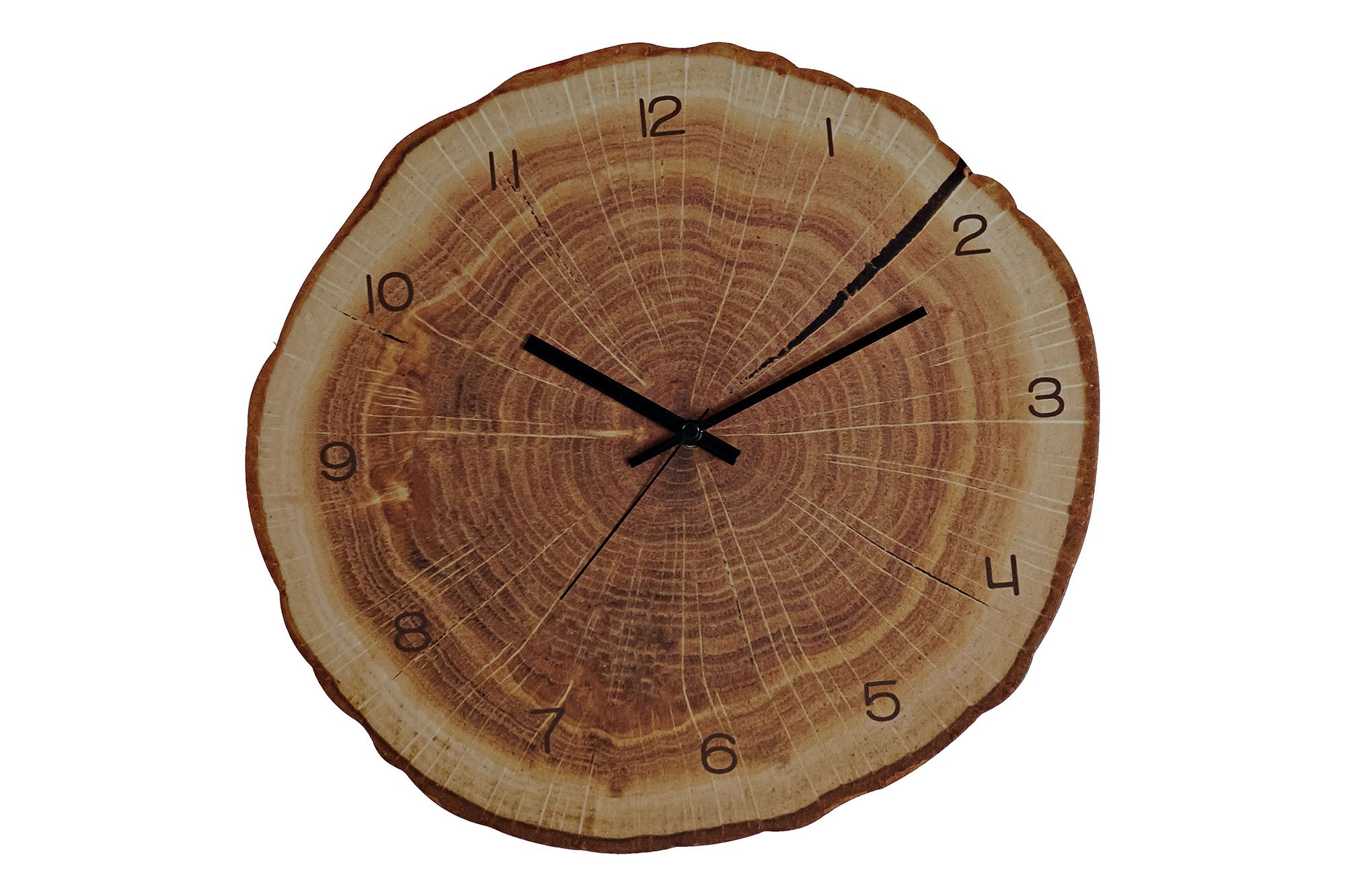 natural wood design wall clock