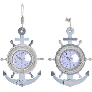 Marine design wood hanging wall clock