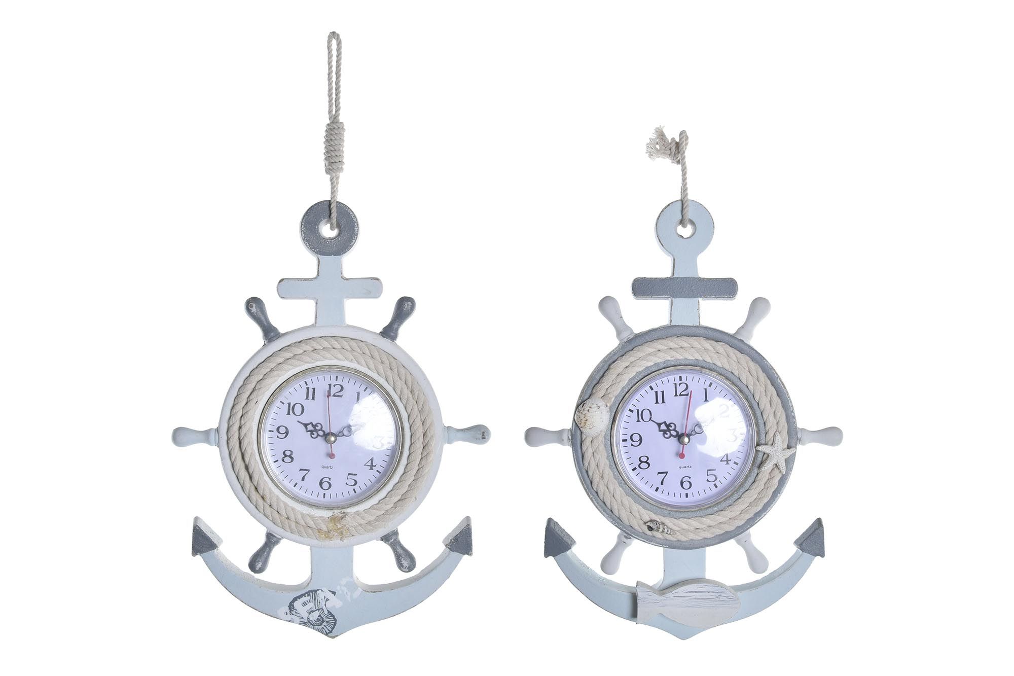Marine design wood hanging wall clock