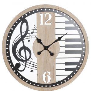 Wood & metal design music notes  wall clock