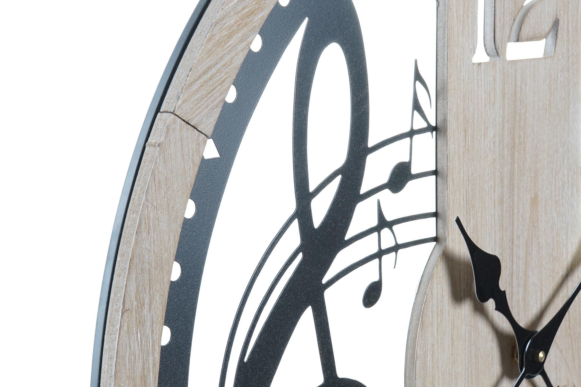 Wood & metal design music notes wall clock - Image 2