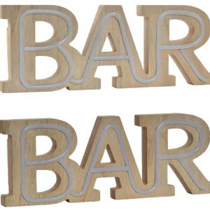 Wood design bar neon sign battery operated