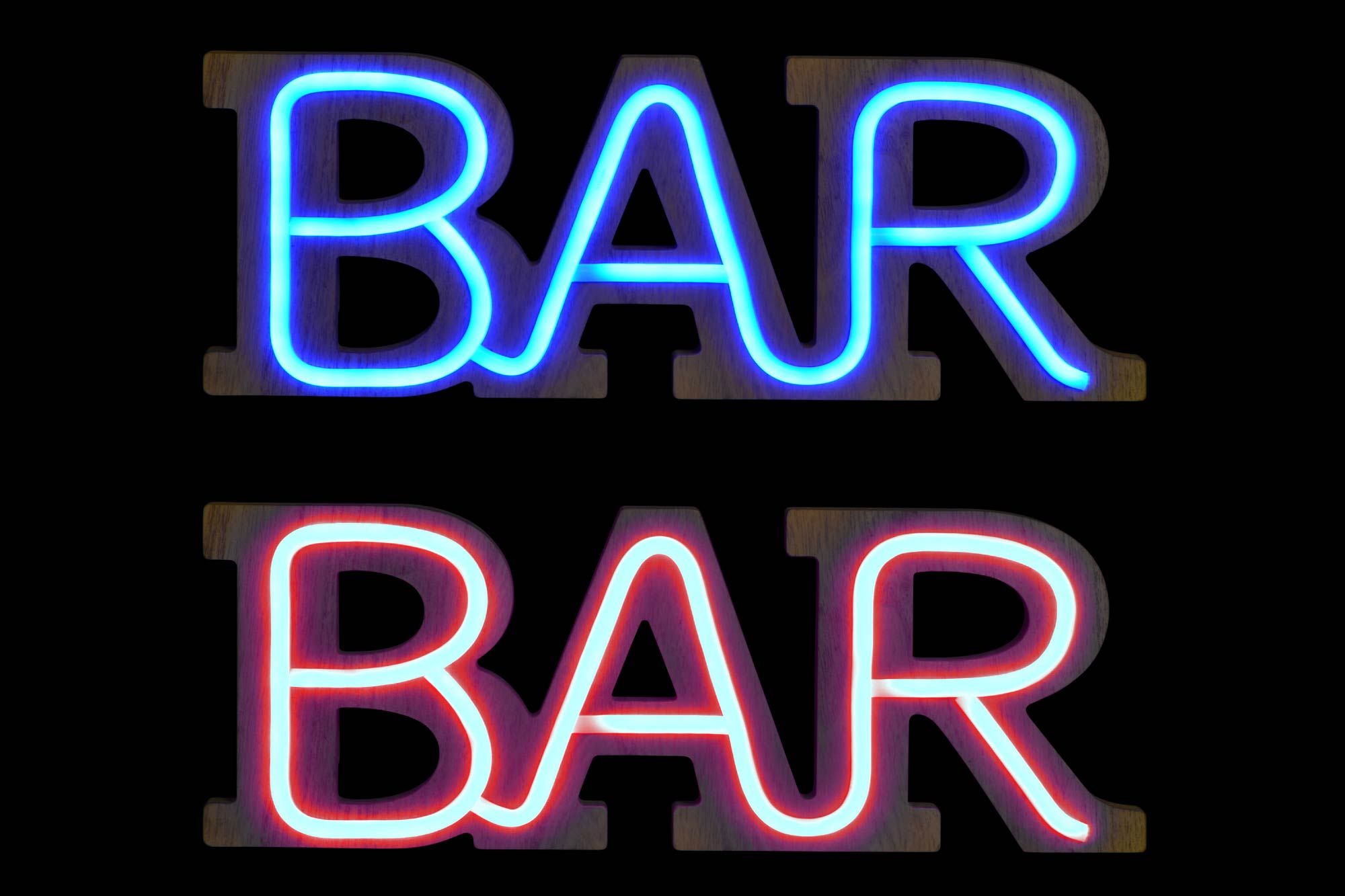 Wood design bar neon sign battery operated - Image 2