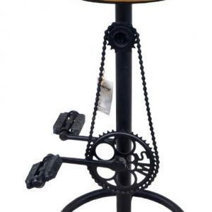 Vintage bike design stool metal & leather