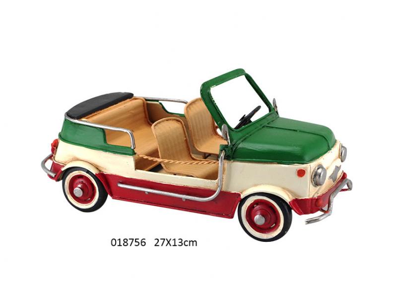 METAL FIAT 500 CONVERTIBLE HAND MADE & HAND PAINTED COLLECTION ITEM