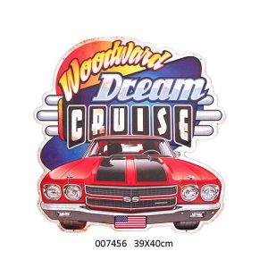 U.S.A TIN METAL SIGN EMBOSSED DESIGN DREAM CRUISE