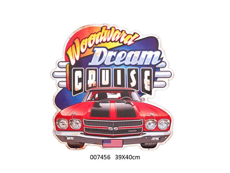 U.S.A TIN METAL SIGN EMBOSSED DESIGN DREAM CRUISE