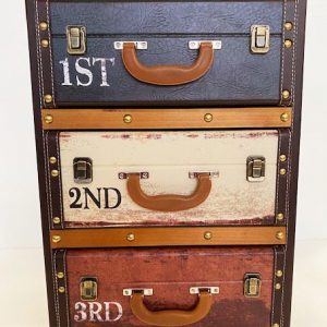 VINTAGE LEATHER DESIGN U.S.A 3 DRAWERS UNIT TOP QUALITY