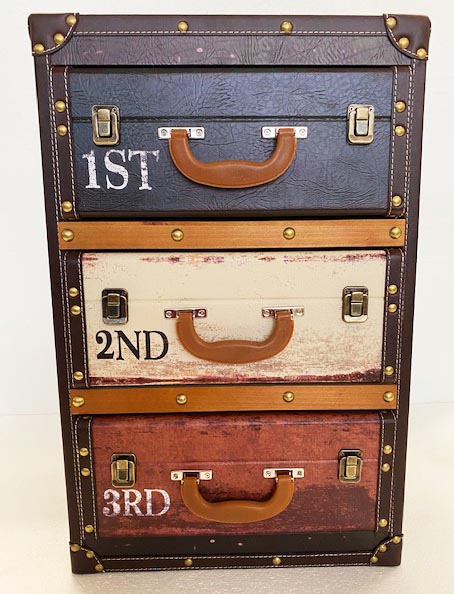 VINTAGE LEATHER DESIGN U.S.A 3 DRAWERS UNIT TOP QUALITY
