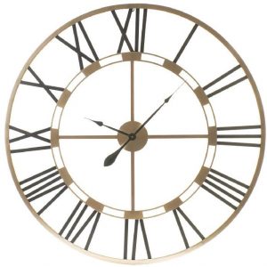 METAL DESIGN GOLDEN & BLACK WALL CLOCK DESIGN