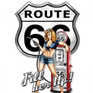 U.S.A DESIGN ROUTE 66 METAL EMBOSSED SIGN