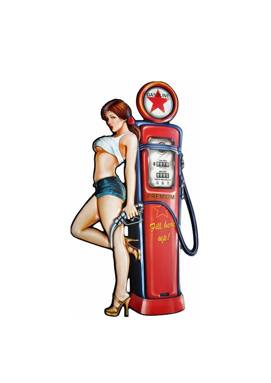 Metal embossed design U.S.A pin up sign xl