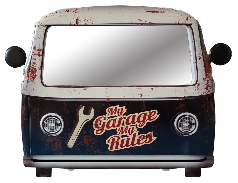 METAL VAN & MIRROR VINTAGE DESIGN MY GARAGE MY RULES XXL