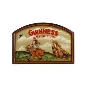 HAND MADE & HAND PAINTED WOOD VINTAGE FRAME GUINNESS