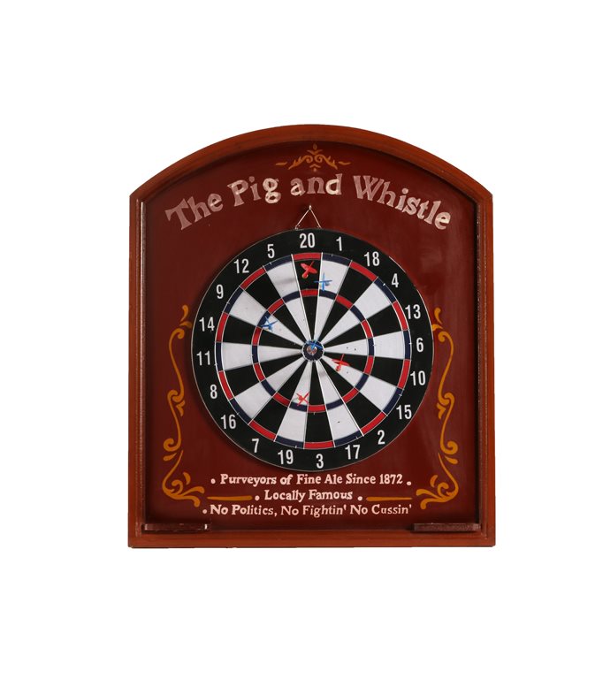 HAND MADE & HAND PAINTED WOOD BOARD DARTS COMPLETE SET