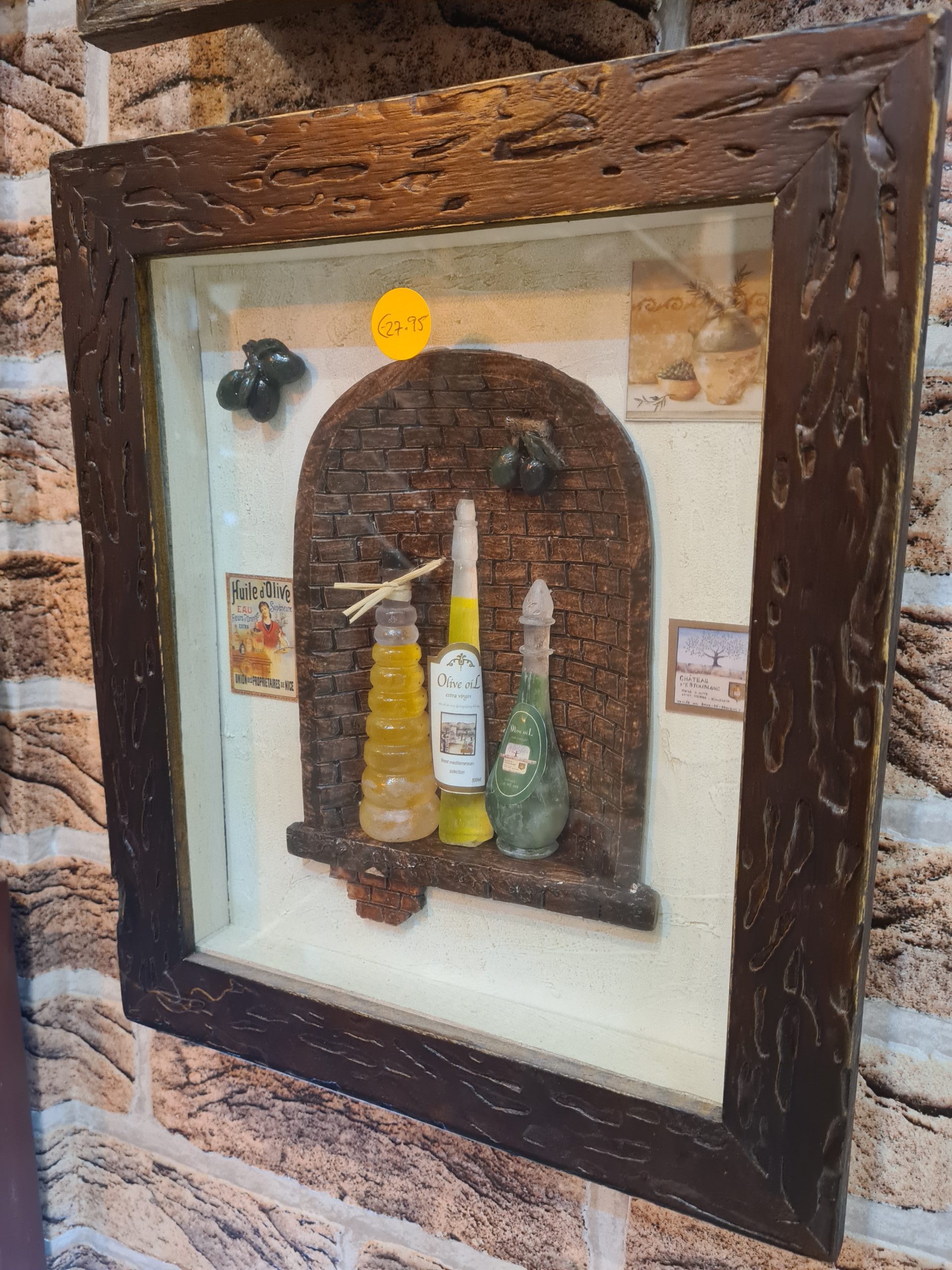 WOOD FRAME HAND MADE DESIGN OLIVE OIL