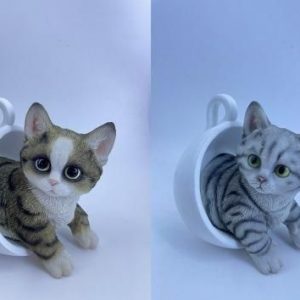 resin design cat in a cup
