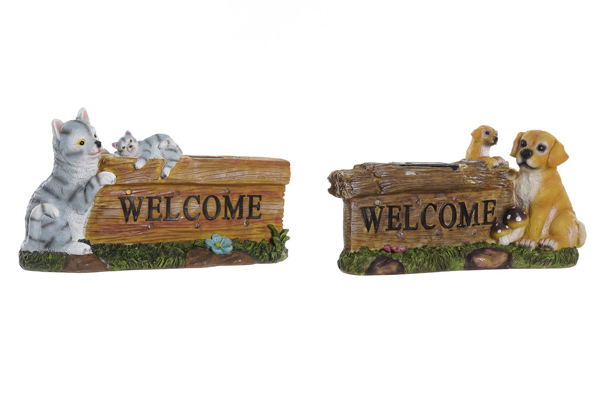 Cat & dog welcome led light solar designs