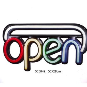 Open design metal embossed sign