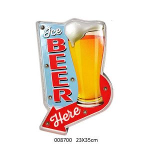 Led light beer U.S.A design metal embossed sign