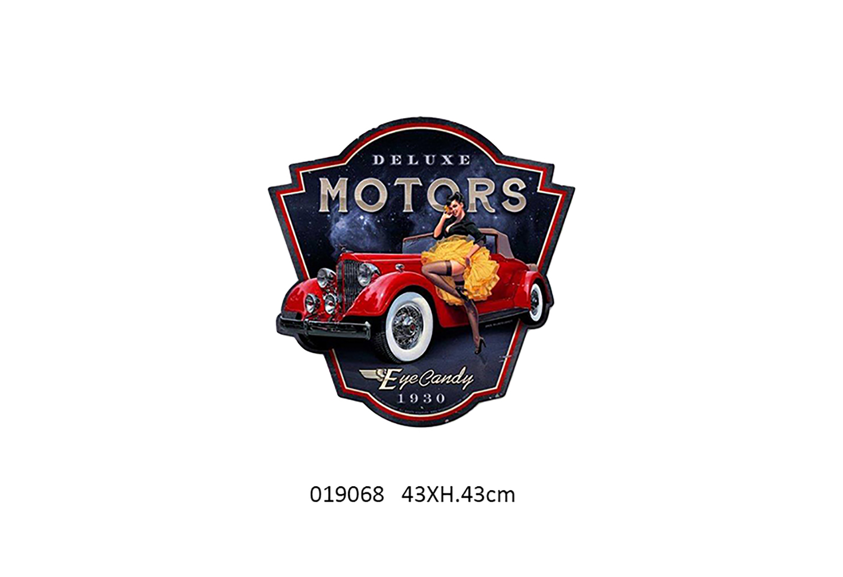 U.S.A TIN METAL SIGN EMBOSSED DESIGN DELUXE MOTORS