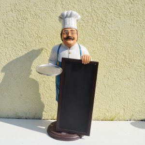VINTAGE HAND PAINTED CHEF & CHALK BOARD