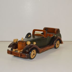 WOOD HAND MADE VINTAGE OLD CAR DESIGN COLLECTION ITEM